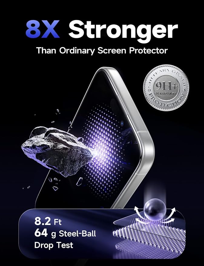 LISEN 2 Pack [Top 9H+ Hardness] Glass for iPhone 16E / iPhone 14 / iPhone 13 Screen Protector Military Grade Shatterproof 8K HD Auto Dust-Elimination Bubble Free Tempered Glass with Ultra Fit Tray