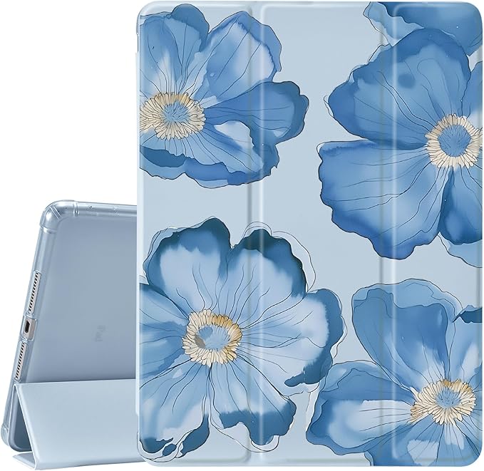 JOYLAND for iPad (A16) 11th Gen 11 Inch 2025/iPad 10th Generation Case 10.9 inch 2022 with Pencil Holder-Auto Wake/SleepBlue Floral Pattern Anti-Scratch Shockproof Premium Folio Stand CaseBlue