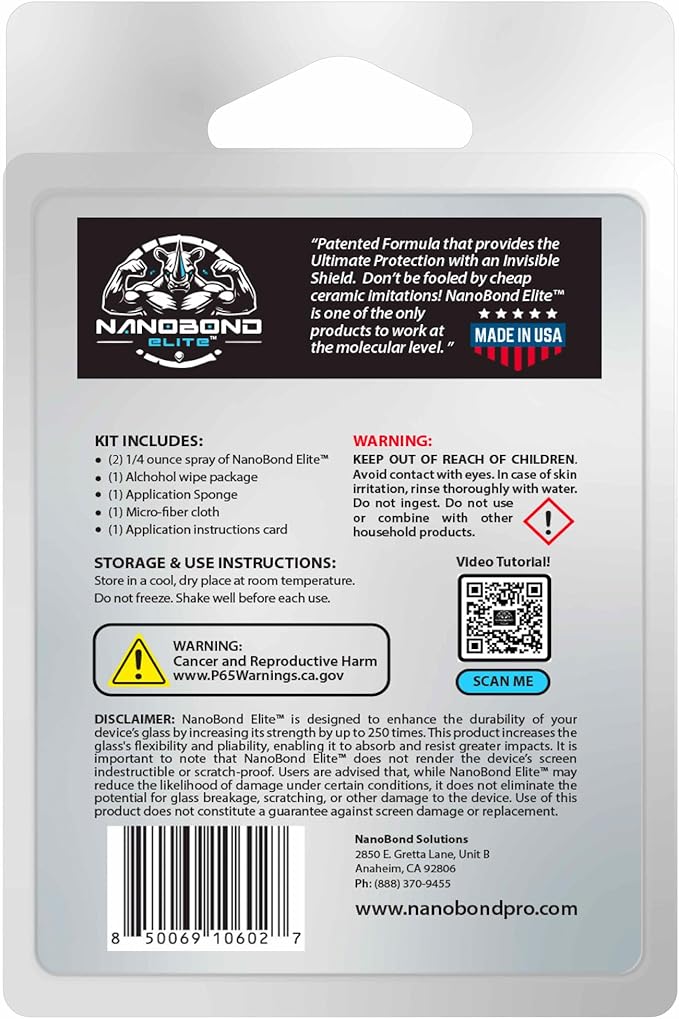 Liquid Screen Protector – Patented Nano-Infused Shield for Phones Tablets and Smartwatches – Invisible 1-Minute Application Strengthens Glass by Up to 250% – No Ceramic (2 Bottles)