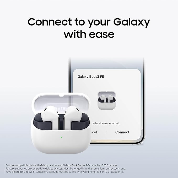 SAMSUNG Galaxy Buds 3 FE (2025) True Wireless Bluetooth Earbuds Active Noise Cancellation Powerful Sound Clear Calls Long Lasting Battery Hands Free AI Black [US Version 2 Year Warranty]