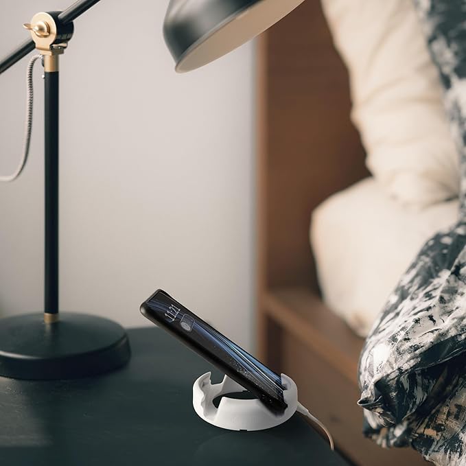 GoDonut Plus+ - Smartphone and Tablet Stand - Compatible with Lager Cases with Charging Port Access - for use at Work at Home Travel and on-the-go (Gray)