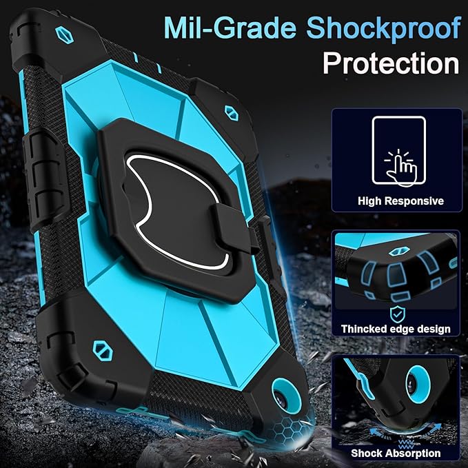 Case for Samsung Galaxy Tab A9+/ A9 Plus Case 11 Inch (SM-X210/X216/X218) with Screen Protector/360° Rotating StandMilitary Grade Shockproof Cover for Galaxy Tab A9 Plus Cases