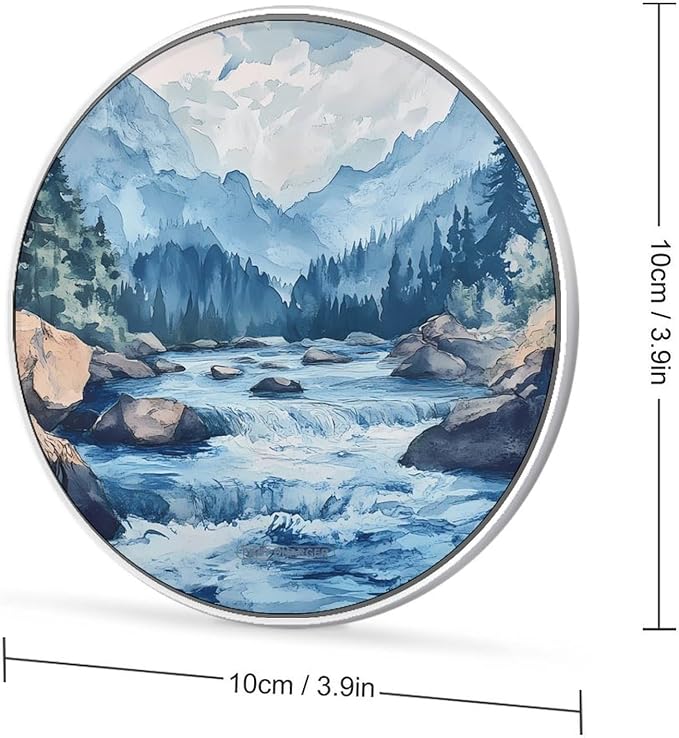 Wild River in Mountain Fast Portable Charger 10W Funny Graphic Phone Charging Pad with USB Cable
