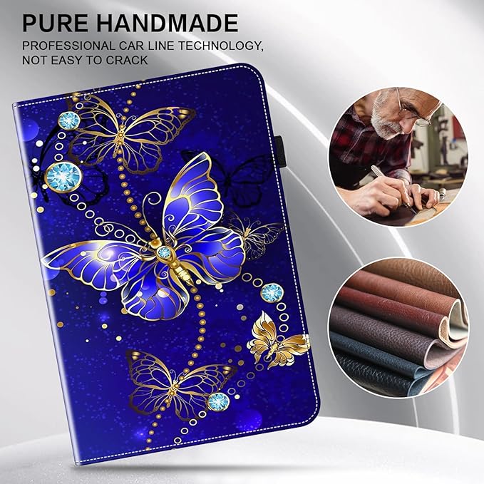 Case for Amazon Kindle Fire Max 11 Tablet (13th Generation 2023 Release) Stylus Holder Shockproof Wallet Leather Cover for Fire Max 11 Case Diamond Butterfly