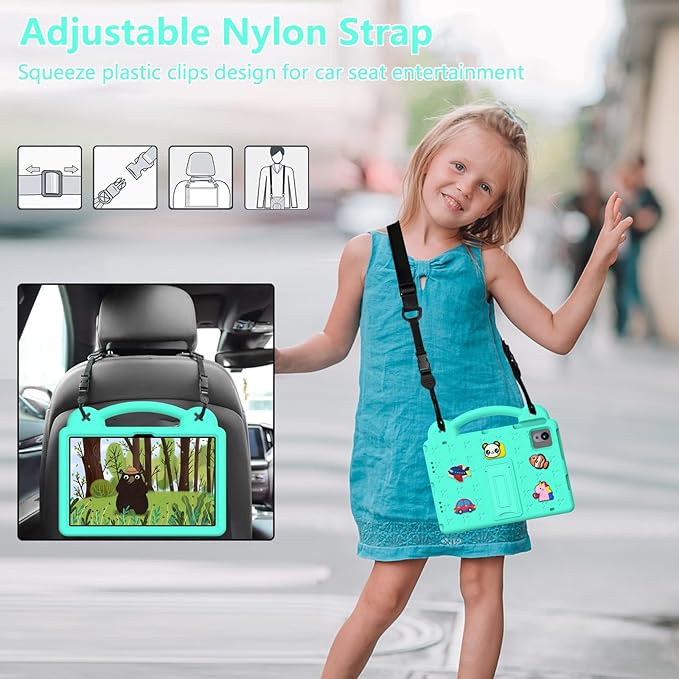 for Revvl Tab 2 Case 10.1 inch 2025 Kids EVA Tablet Cover with Strap Stand Handle for Tmobile Revvl Tab 2 5G Case Green