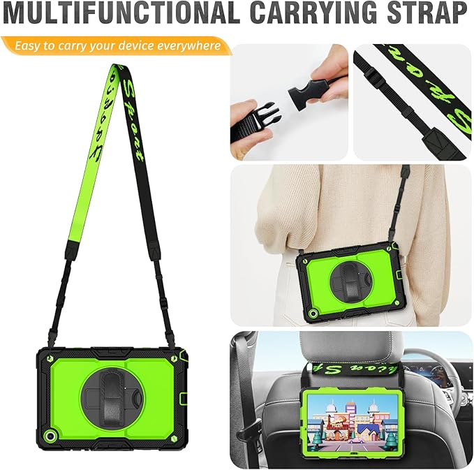 HXCASEAC Case for Samsung Galaxy Tab A11+ Plus 11 Inch Protective with Screen Protector/Hand Strap/Pen Holder Sturdy Shockproof for Samsung A11 Plus Tablet Case 5G SM-X230 SM-X236 SM-X238U - Green