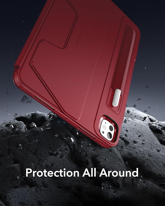 ESR for iPad Pro 13 Inch Case (M5/M4) 2025/2024 Rotating Case with Removable Magnetic Cover Adjustable Portrait/Landscape Stand 9 Standing Angles Shift Series Red