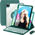 Vertical Keyboard Case for iPad 11 inch 2025(A16) with Mouse Aslo for iPad 10 2022 with Pencil Holder Magnetic Rotating Clear Case (Magnetic-Teal)