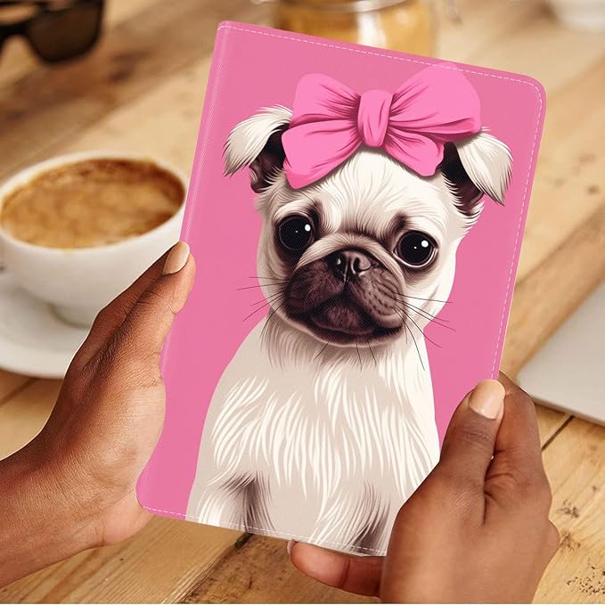 Cute Pug with Pink Bow