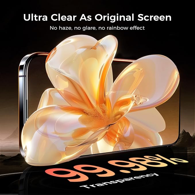 NeverBreak 9H+ Hardness for iPhone Air Screen Protector 12FT Military Grade Protection (Scratch Shatter Drop Resistance) Tempered Glass Full Edge Coverage 6.5 2025 2 Pack with De-Bubble Card