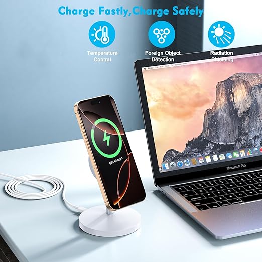 Magnetic Wireless Charger iPhone Charger Stand Stand Magnetic Pad2Pack Fast Magnet Charging Station for iPhone 16 ProMax/16 Plus/15/14/13/12 Apple Magnet Wireless Charging Station/AirPods Pro 2/3/4