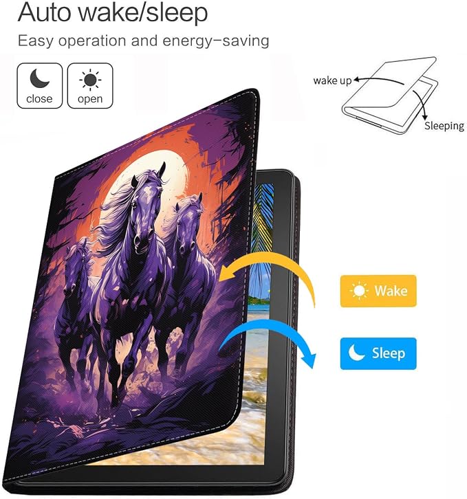 Watercolor Purple Running Horse