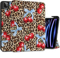 DONGKE Case for iPad Pro 12.9 inch 6th Generation 2022 Built-in Pencil Holder + Trifold Stand + Auto Wake/Sleep + Protective Cover for iPad Pro 12.9 5th/4th/3rd Gen- Leopard