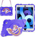 XZC Case for iPad 9th/8th/7th Generation 2021/2020/2019(10.2 inch) Unicorn Cute Cover Heavy Duty Shockproof Protective Case with Built-in Stand Strap for Kids Girls Women (Purple)