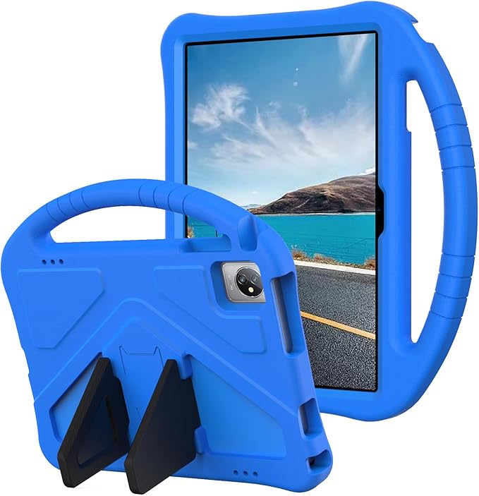 Kids Universal Case for Blackview Tab 8 WiFi 10.1 inch 2023 EVA Foam Stand Handle Cover for Blackview Tab 7 WiFi/OSCAL Pad 60/ DragonTouch Notepad 102/ Teclast P40HD 10.1 Tablets - Blue