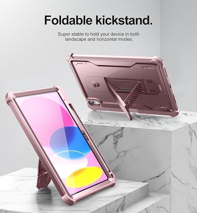 Dexnor Case for iPad (A16) 11th Generation 11 Inch 2025 iPad 10th Generation 10.9 Inch 2022 with Pen Holder [Built-in Screen Protector &amp Kickstand] Heavy Duty Rugged Full Body Protective Cover P