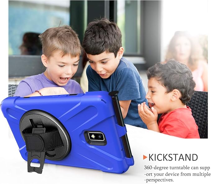 Case for Samsung Galaxy Tab Active 2 8.0 T390 T395 T397 Military Grade [15 ft Drop Tested] Full-Body Shockproof Protective Cover with 360° Rotation Stand Hand Strap &amp Pencil Holder