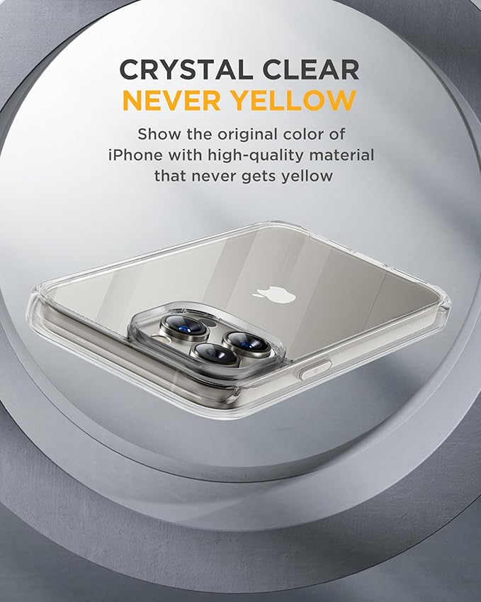 Miracase for iPhone 15 Pro Case Full-Body Clear Bumper Phone case with Built-in Glass Screen Protector&amp Camera Protector Military Drop Proof 15 Pro Case Cover 6.1 inchClear