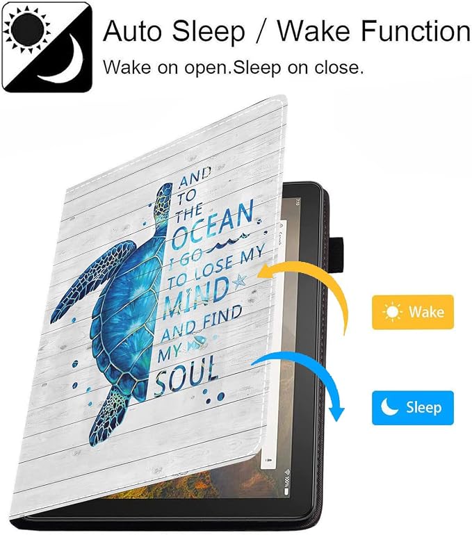Funny Words with Blue Sea Turtle on Rustic Wooden Board