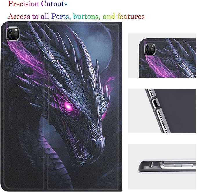 Case for Samsung Galaxy Tab A11/A9 8.7-Inch 2025/2023Adjustable Stand Auto Wake/Sleep Function Full Body Protection Cover - Dragon