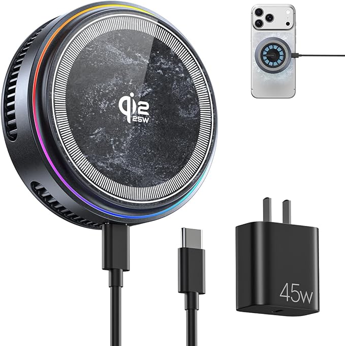 45W Adapter+Cooling Charging Pad