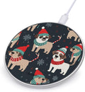Merry Christmas Dog Wireless Charger Fast Wireless Charging Pad with USB Cable 10W Anti-Slip Magnetic Wireless Charger Portable Slim Charger Puck Travel Charging Station
