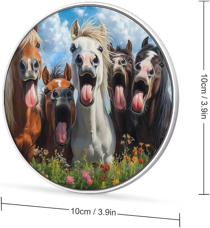 Funny Horse Wireless Charger Anti-Slip Wireless Charging Pad Slim Charger Mat for Men Women