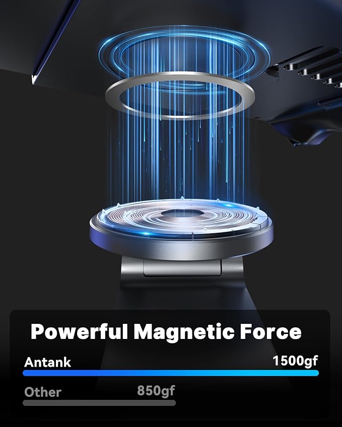 Antank Foldable Magnetic Stand Compatible with Steam Deck &amp Mag-Safe Portable iPhone Stand Holder for Desk Aluminum Alloy Adjustable Phone Stand for Steam Deck/OLED iPhone 17/16/15/14/13/12