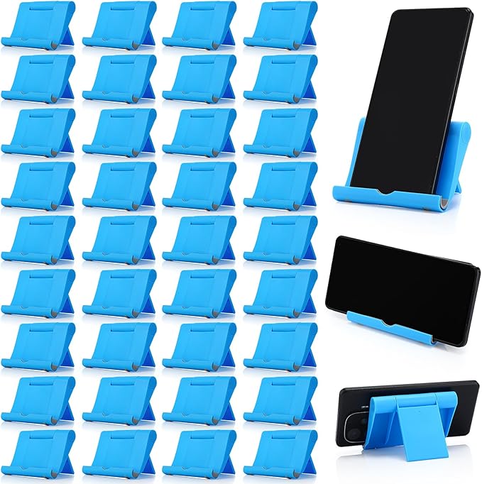 Wenqik 36 Pcs Cell Phone Stands Foldable Tablet Mobile Stand Adjustable Multi Angle Tablet Holder Compatible with Phone 15 14 13 12 11 Pro Xs Xs Max XR 8(Blue)