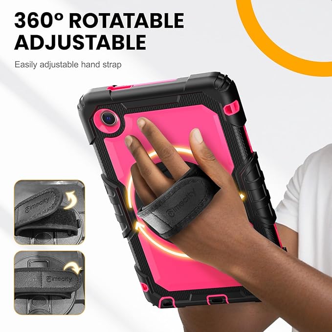 timecity Tablet Case for Lenovo Tab K9/ Tab One 8.7 inch 2025 (TB305XU/ TB305FU) Drop-Proof Protection Cover with 360° Rotate Kickstand &amp Shoulder Strap &amp Screen Protector &amp Stylus Holder
