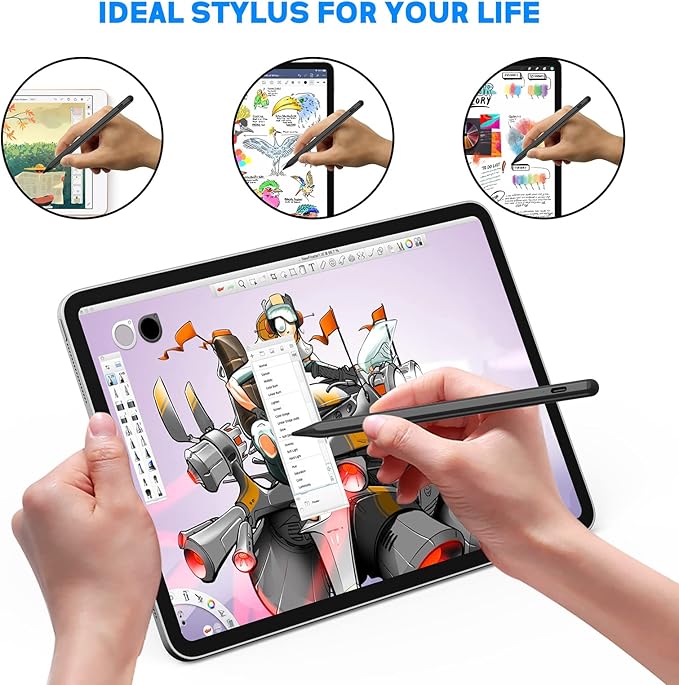 Stylus Pens for Touch Screens NTHJOYS Active Stylus Pencil for iOS/Android with Magnetic Design Fine Point Stylist Compatible with Apple iPad/Pro/Air/Mini/iPhone/Tablets Writing &amp Drawing