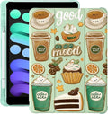 Cute Kawaii Coffee Cake for iPad Pro 13 Inch Case (M5/M4) 2025/2024 with Pencil Holder Auto Sleep/Wake Green Leather Soft TPU Back Cover