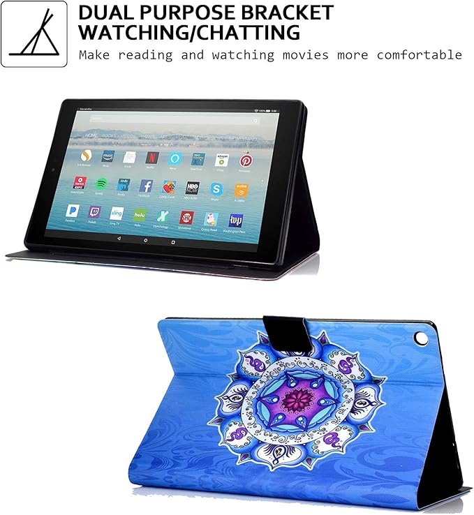 Case for Amazon Fire HD 10 Tablet (2015/2017/2019) Techcircle Slim Folding Stand Magnetic Smart Cover Soft TPU Back Protective Case for All-New Fire HD 10 5th/7th/9th Gen Auto Sleep Gyroscope