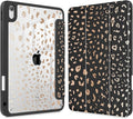 May Chen for iPad (A16) 11th Generation Case 11 Inch 2025 iPad 10th Gen Case 2022 10.9 inch Built-in Pencil Holder with Shockproof Cover Clear Transparent Back Shell Auto Wake/Sleep Leopard Print