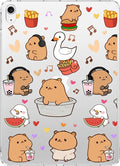 for 10.2 iPad 2019/2020/2021Cartoon Musical Capybara Crystal Clear CaseSlim Lightweight Anti-Scratch Soft TPU Bumper Hard Acrylic Back Cover for iPad 7th/8th/9th Gen for Women