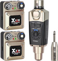 Xvive U45R2 Wireless in Ear Monitor System 5.8ghz IEM System 1 Transmitter and 2 Bodypack Receiver for Studio Band Rehearsal Live Performance Channel Scan Mode