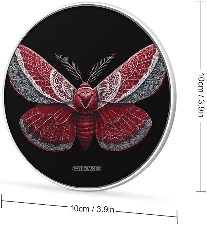 Luna Moth Valentine's Day Phone Charger Magnetic Charging Pad Anti-Slip with USB Cable