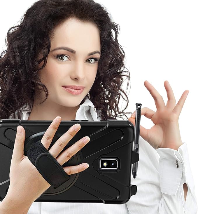 Case for Samsung Galaxy Tab Active 2 8.0 T390 T395 T397 Military Grade [15 ft Drop Tested] Full-Body Shockproof Protective Cover with 360° Rotation Stand Hand Strap &amp Pencil Holder