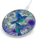 Hummingbirds Stained Glass Flowers Pear Fast Portable Charger 10W Funny Graphic Phone Charging Pad with USB Cable