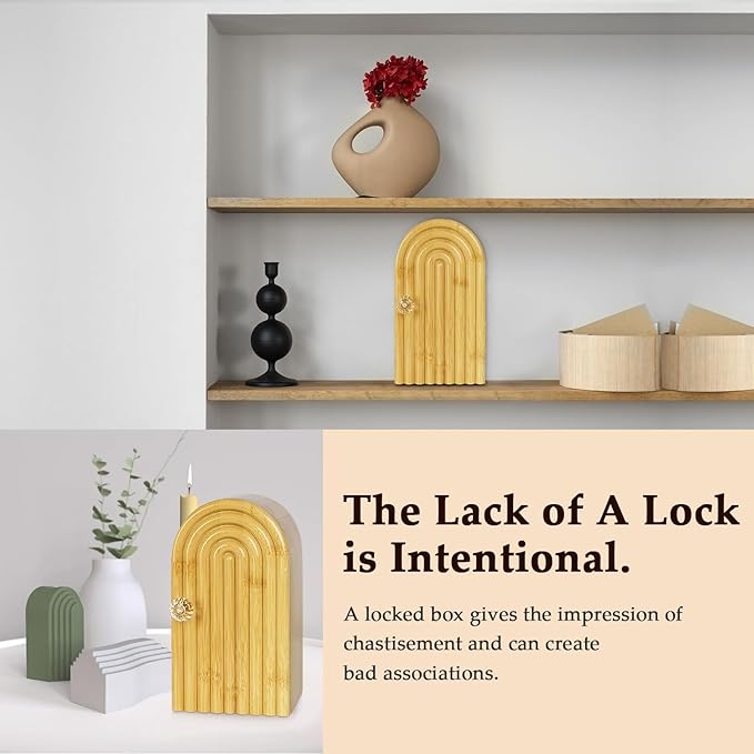 Phone Box for Family Time Bamboo Cell Phone Jail 3 Sections Hold 6 Phones with Charging Holes Phone Holder Self-Discipline Box Help Kids Adults Focus Back Mobile Phone Addiction (Wood)