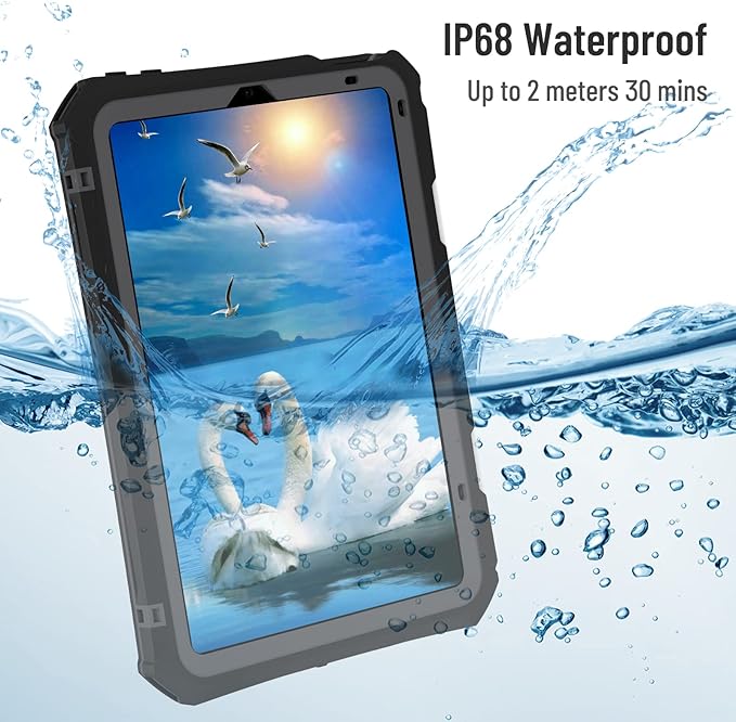 for iPad mini 6 Case/iPad mini 7 (A17 Pro) Case Waterproof Case for iPad mini 7th Generation 2024/iPad Mini 6th Generation 2021 8.3-inch Full Body Protective with Pencil Holder