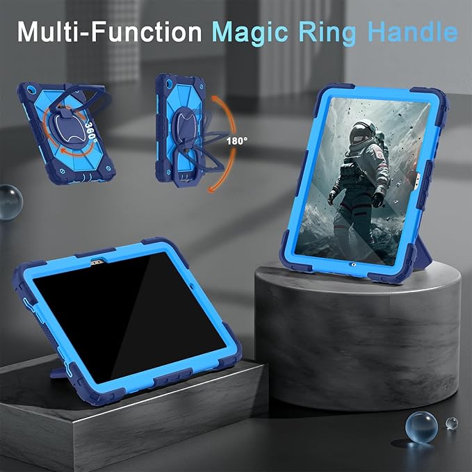 Case for Samsung Galaxy Tab A11+/A9+ Plus 11 Inch with Screen Protector/Rotating Stand/Pen HolderMilitary Grade Shockproof Cover for Galaxy Tab A11 Plus/A9 Plus Tablet CaseNavy Blue