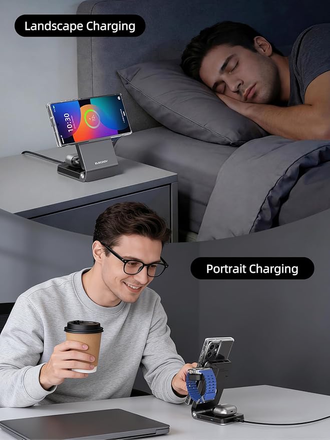 Wireless Charger for Samsung – 25W Magnetic Qi2 Charger with Active Cooling &amp 45W Adapter 3 in 1 Foldable Charging Station for Samsung Galaxy S26 Ultra Galaxy Watch 8 &amp Buds4 for Android De
