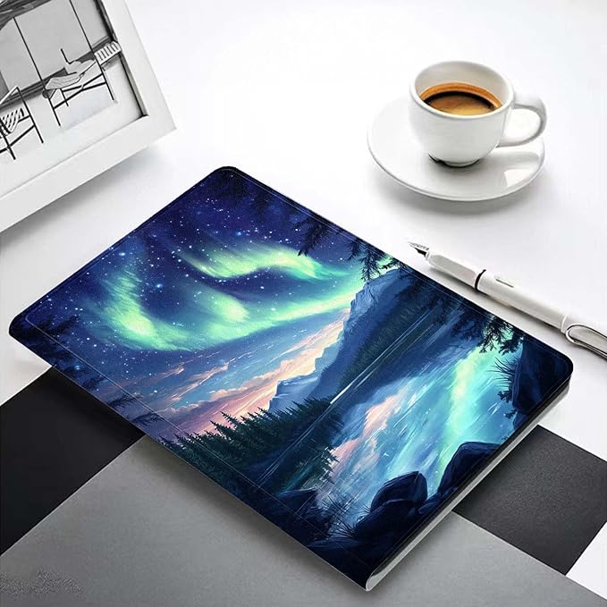 Case for iPad 5th/6th Gen 9.7 2017/2018iPad Air 1/2 9.7 InchSlim PU Leather Cover Adjustable Stand Auto Wake/SleepAurora Over Mountains
