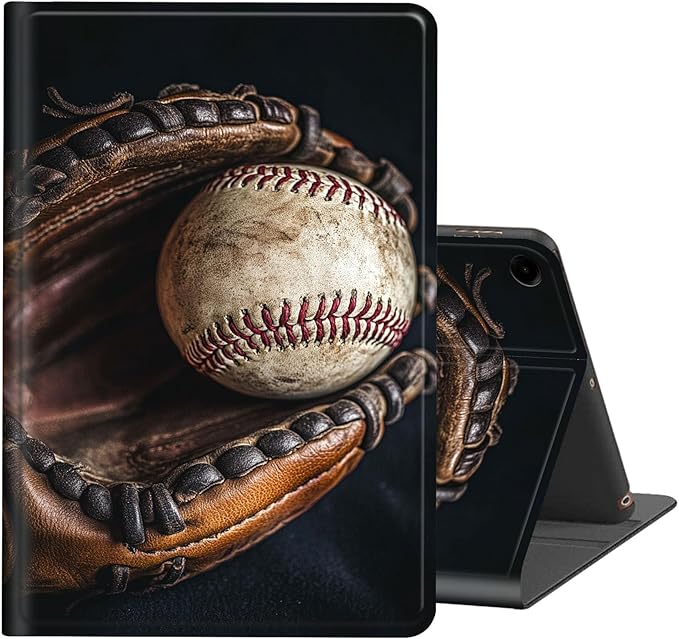 Case for Galaxy Tab A9+/A9 Plus 11 inch 2023 2024Slim Leather Multi-Angle Stand Folio Cover Auto Wake/Sleep for Samsung Galaxy Tab A9 Plus Tablet SM-X210/X216/X218Retro Baseball