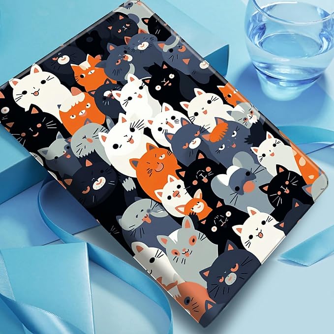 Case for iPad Pro 11 Inch Case (2024 Model 5th Gen) PU Leather Smart Protective Cover with Auto Sleep/Wake for iPad Pro 11 2024Many Cats