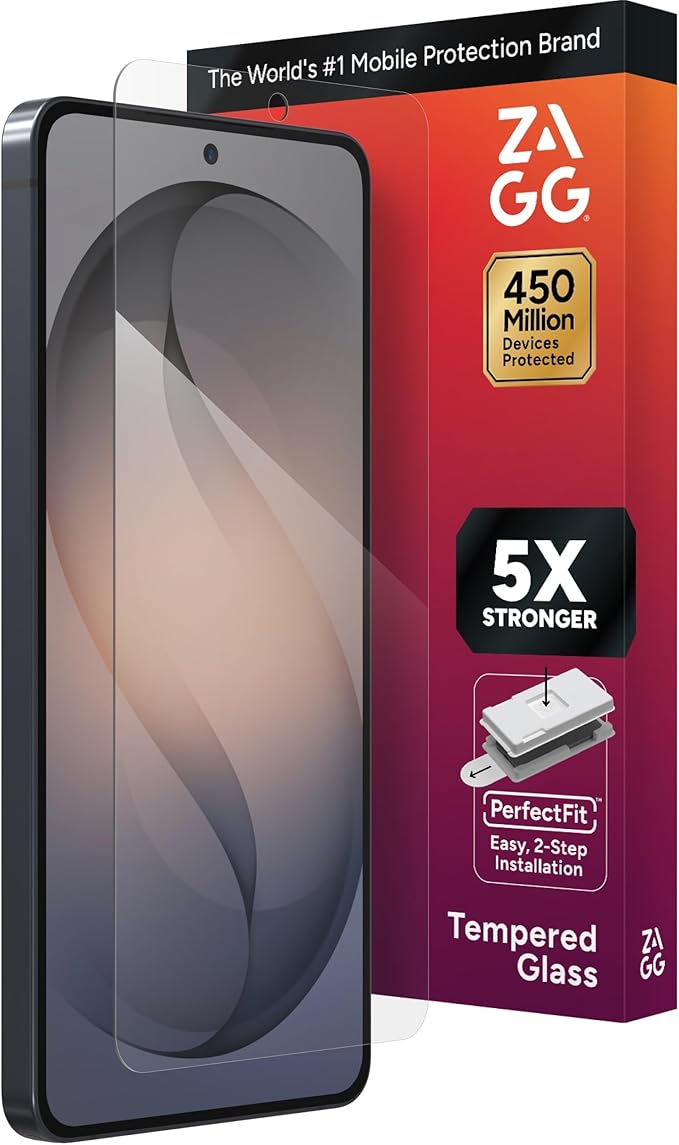 ZAGG Glass Elite Samsung Galaxy S26 Ultra Screen Protector - 5x Stronger Tempered Glass Fingerprint Scanner Compatible 30% Recycled Glass InvisibleShield Easy Install PerfectFit