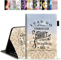 Case for Amazon Kindle Fire HD 10 &amp 10 Plus Tablet 10.1 (13th/11th Generation 2023/2021 Release) - PU Leather Folio Case with Smart Auto Wake/Sleep Rainbow Glitter Quote Bible Verse Phil 4:13