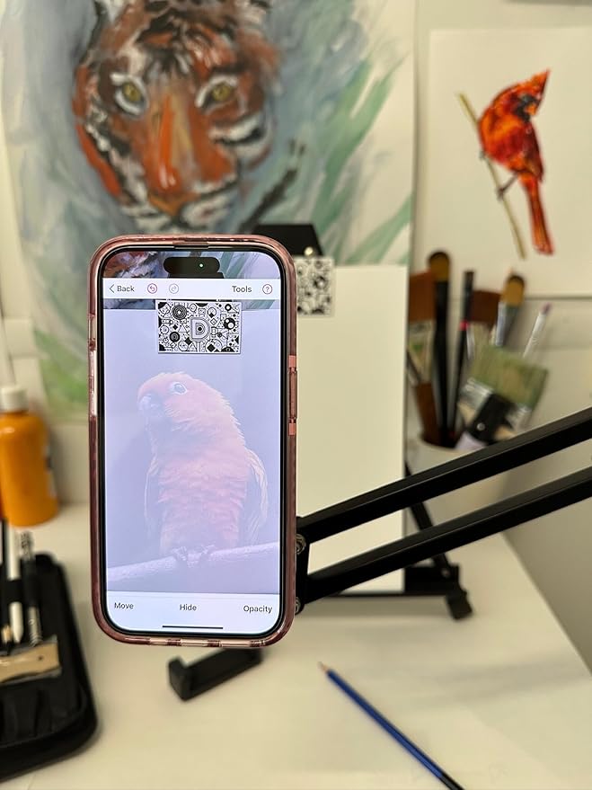 Da Vinci Eye Overhead Phone Stand and Holder - Flexible Arm Phone Stand - Camera Holder with Clamps for Live Streaming Webcams and Recording Videos (MagSafe Compatible)