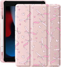 Idocolors Case for iPad 11 inch (A16 Chip) 2025 Generation 11th / iPad 10.9 inch 2022 10th Gen Built-in Pencil Holder with Soft TPU Shockproof Back Shell Auto Wake/Sleep Pink Bow-Pink